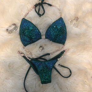 Ifbb green/blue competition bikini